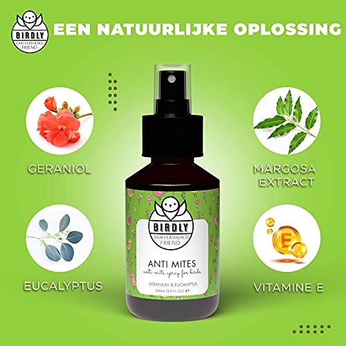 Birdly Anti Parasiet Spray voor Vogels 100 ml I Natuurlijke Mijten Bestrijding zonder DEET I Voor vogels zoals… - Afbeelding 4