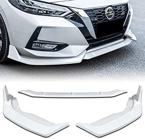 3PCS Front Bumper Lip Kit fit for Compatible with 2020-2023 Nissan Sentra Sedan/4DR, Sports-Style Splitter Trim Protection Spoiler, Air-Dam-Chin-Diffuser (Painted White)