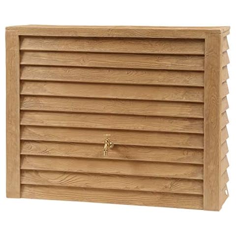 Exaco 350L Brown Wood Effect Wall Tank Cover