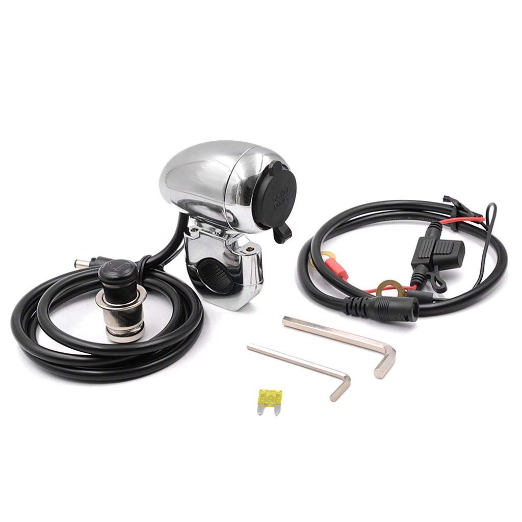 12V-24V Moto Manubrio Power Accendisigari con Portasigarette per Moto