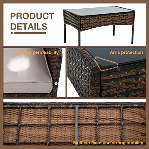 image for PayLessHere Patio Furniture 4 Pieces Outdoor Indoor Use Rattan Chairs 