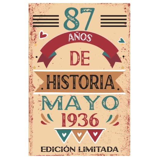 87 Años De Historia Mayo 1936: Libro de visitas, cuaderno, 110 páginas de felicitaciones, idea de regalo, regalo Para la esposa, novia, mujer, La madre
