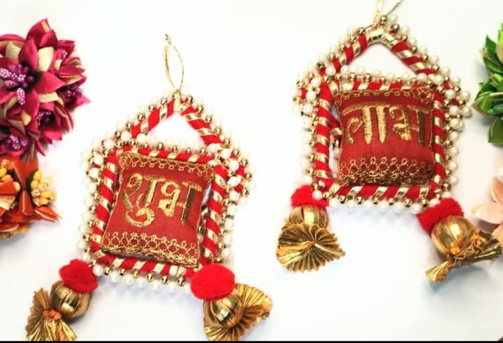 GenericKPH Traditional Ethnical Hut Style Shubh Labh for Door Decoration Diwali Festival Pack of 1 Pair