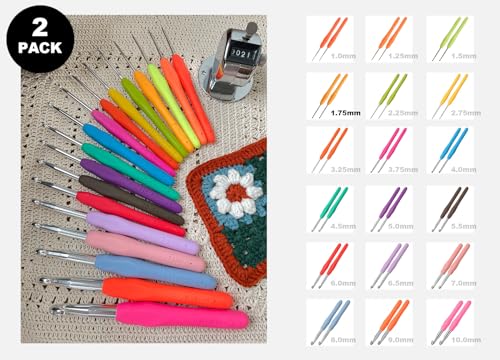Image of 2Pcs 1.75mm Small Crochet Hooks, Ergonomic Small Lace Crochet Hook for Beginners, Crochet Needles for Crocheting, Smooth and Comfortable for Arthritis (1.75mm)