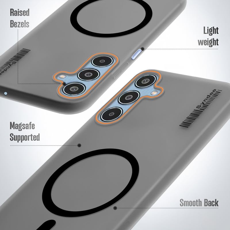 Image of Mr. Case Back Cover for Samsung M35 5G Sleek Frosted Translucent Back Only Compatible with Wireless Magnetic Accessories | Anti-Scratch Shockproof Phone Case - Black