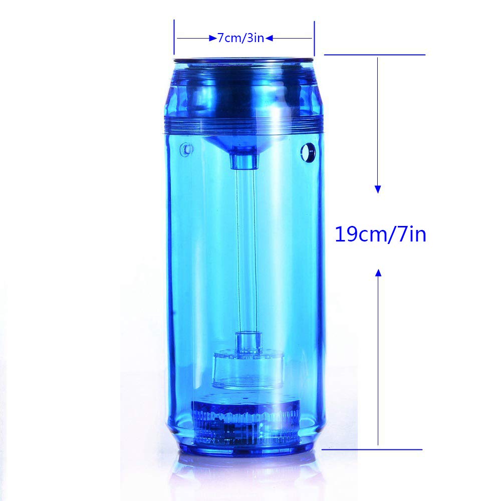 Acrílico Hookah, Shisha Manguera Individual, con Modern Hookah Bowl Y Kit de Iniciación Conjunto Completo de Luz LED Pipa de Agua,Viene Listo para Usar,Azul