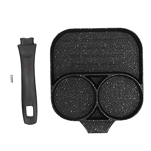 Restokki 3 in 1 Egg Frying Pan, Non Stick Steak Sausage Cooking Pan for Kitchen Use