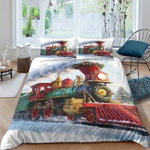 Housse de couette Noël 140x200 microfibre douce et durable