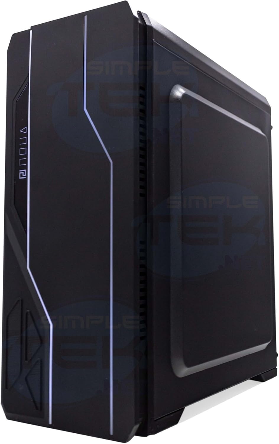 SIMPLETEK Komputer stacjonarny do gier komputerowych, INTEL Core I7 3770 QUAD Core do 3,9 GHz, chłodzony cieczą, RGB FPS (dysk twardy 3 TB, SSD 240 GB, RAM 16 GB) (czerwony)