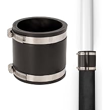 Fernco P1056-3/250 3-in. x 2.5-in. Cast Iron, Plastic and Steel Pipe Flexible Reducer Coupling Connector Adapter in Black