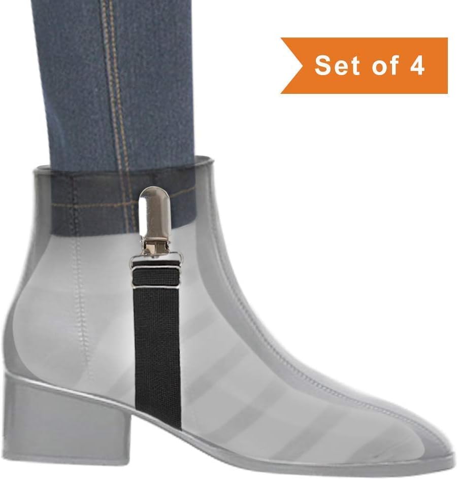 BoncasImproved Adjustable Elastic Boot Clips Boot Straps Pant Clips Stirrups Leg Straps Keeping Your Pants Tucked