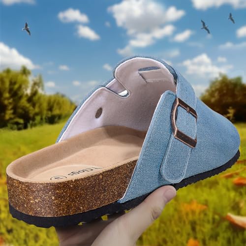 Image of KEMISANT Men Clogs-Comfortable Suede Mules Slippers Sandals Nurse Potato Shoes Unisex-Cushioned Cork-Footbed