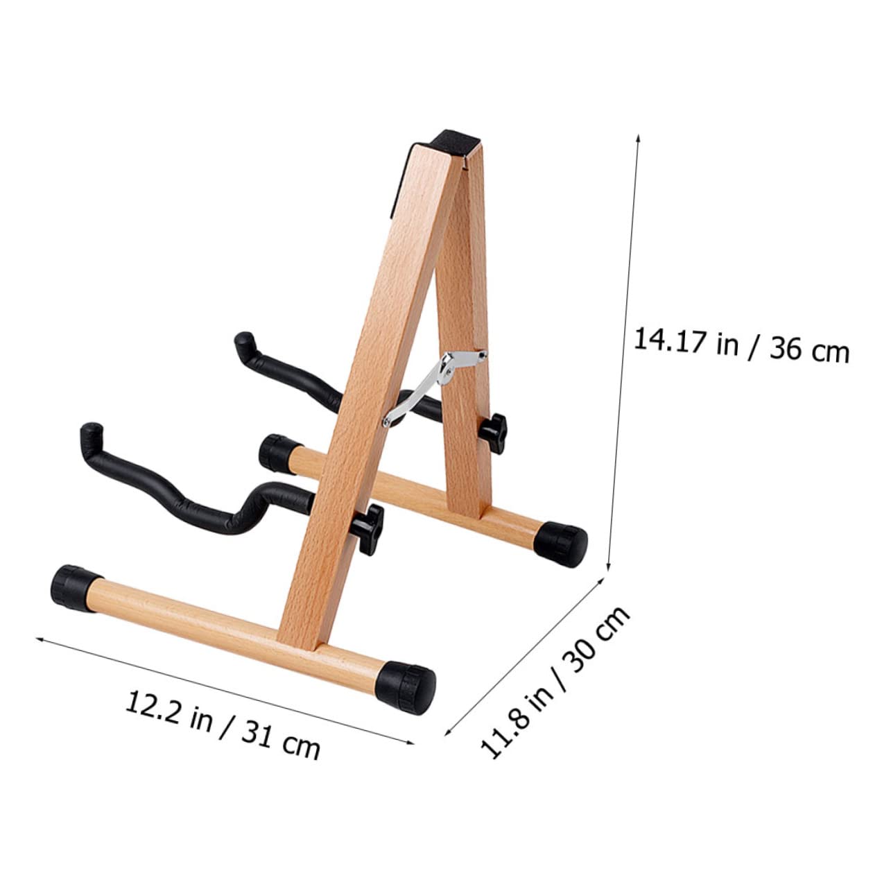 SECFOU Klappbarer Gitarrenständer Braun für Gitarre und Bass
