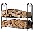 Fire Beauty Fireplace Firewood Log Rack 5-Piece Storage Logs Holder with Tools Set with 4 Tools Set Fireside Holders Wood Lumber Storage Stacking Black