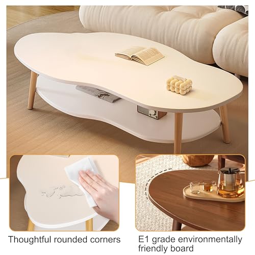 Table à manger moderne en forme de nuage et table d'appoint blanche pour chambre