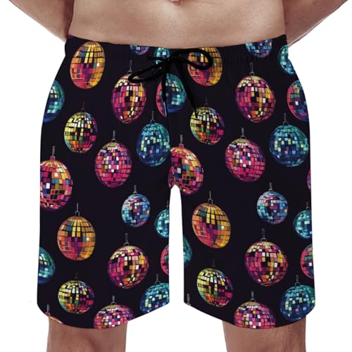 Sparkling Disco Balls Men's Swim Trunks Retro Party Summer Surfing Shorts Rainbow Balls Swimsuit Music Dance Pants4