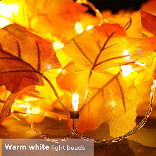 Thanksgiving Decorations Lighted Fall Garland, Thanksgiving Decor Halloween String Lights 8.2 Feet 20 Led, Thanksgiving Gift Fall Decor For Home Holiday Autumn Garland Indoor #TOP1