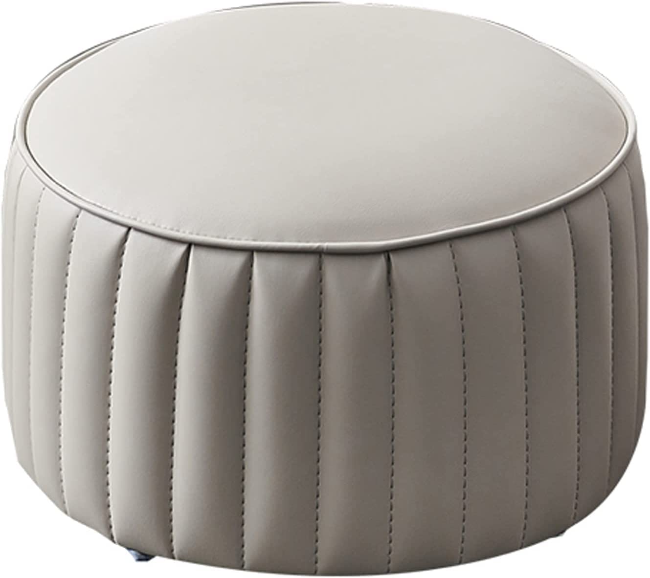 Tabouret en bois massif et cuir microfibre au design épuré pour bureau
