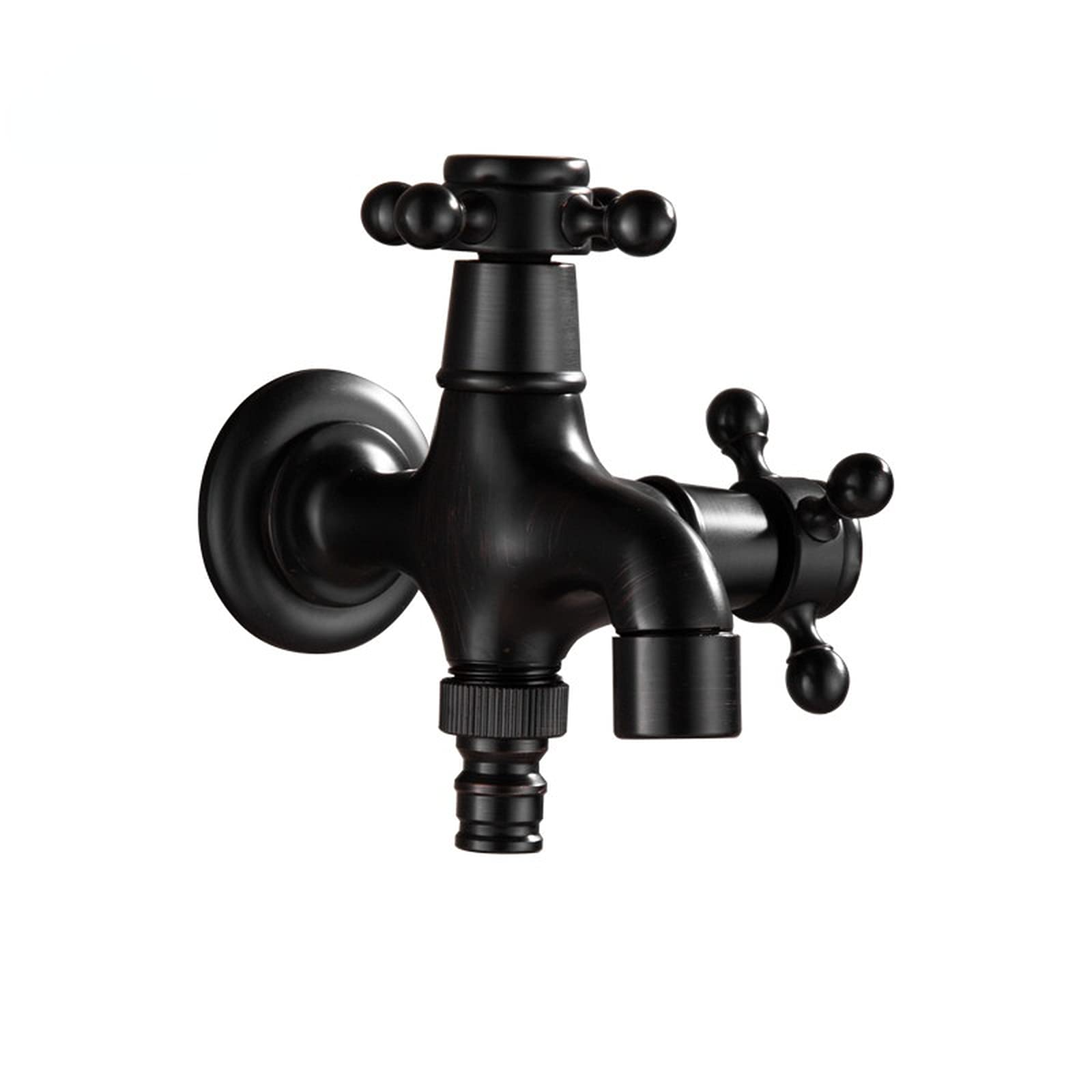 ZYCHSJXA Brass Black Faucet Bathroom Washing Machine Mop Taps Toilet Corner Tap Garden Outdoor Mixer Double Using