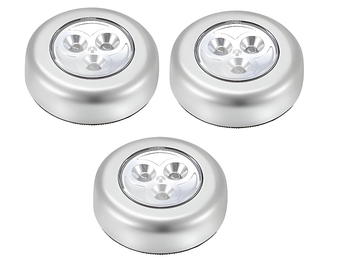 Mshine 3PCS LED Battery Operated Touch Lights | Wireless Stick On Push Light for Closet Cabinet Under Cabinet Drawer Stair Utility Room | Cordless Night Lamp White (Batteries Not Included)-image-13