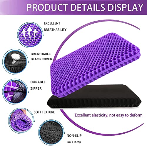 Extra Thicken Gel Seat Cushion For Long Sitting, Back, Sciatica, Tailbone Pain Relief Cushion, Use For The Car, Office, Wheelchair.(16.5×14.5×1.8Inch) #TOP2