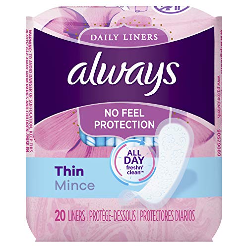 Always Dailies Thin Unscented Panty Liners Regular 20ct BrickSeek