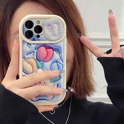SRGDRR Protection Phone 3D Vision Cartoon Slide pour iPhone 14 13 12 11 Pro Max, Silicium Antichoc A01, Idéal pour Enfan