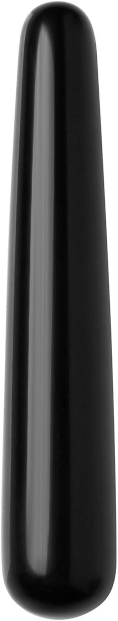 Jovivi Handmade Natural Black Obsidian Crystal Massage Stick Wand, Gua Sha Scraping Massage Tool for Acupuncture Point Treatment
