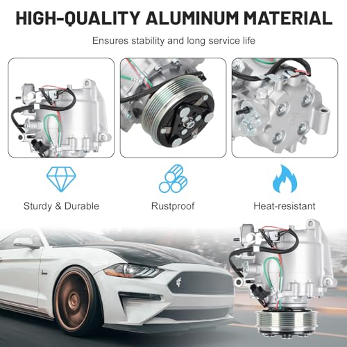 Image of ILONPA New AC Air Compressor w /Clutch for Honda Civic /Acura ILX | For Honda Civic 1.8L 2012-2015 (1.8L Engine Only, NOT for Hybrid or Si Trim), for Acura ILX Base 2.0L 2013-2015, 1600352