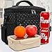 FlowFly Insulated Reusable Lunch Bag Adult Large Lunch Box for Women and Men with Adjustable Shoulder Strap,Front Zipper Pocket and Dual Large Mesh Side Pockets,Dot