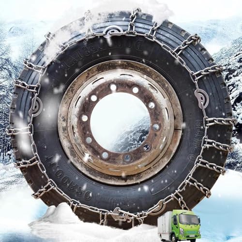 Set of 2 Snow Tire Chains Anti-Skid Thickening Tire Chains for Car SUV Pickup Trucks Van Trucks ATV Semi Trucks Light Truck Heavy Goods Vehicles in Snow,Ice,Sand and Mud 9mm 215/75R17.5