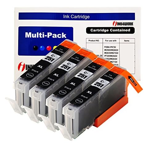 INK4WORK Compatible Ink Cartridge Replacement For Canon CLI-251XL CLI-251 XL For PIXMA MX722 MX922 iP7220 iP8720 iX6820 MG5420 MG5422 MG5520 MG5522 MG5620 (Photo Black, 4-Pack) Cover