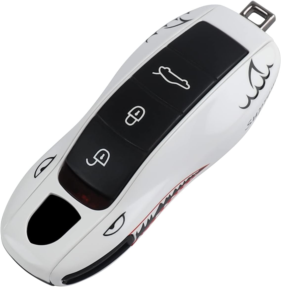 MANG JIANG Key Fob Cover Remote Key Case Shell Shark Design Car Key Cases Platic Covers Compatible with Porsche Macan Panamera Cayenne 911 Boxster Cayman 718 (Key A)