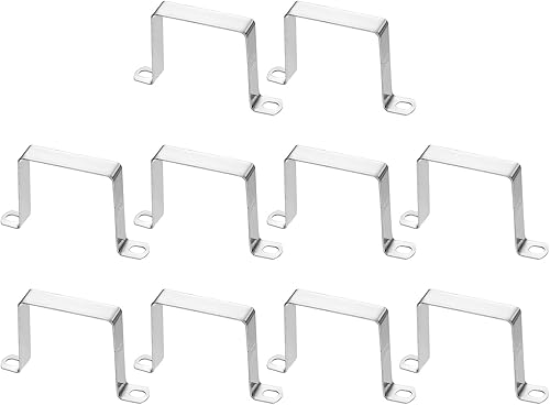 Miniatura 80 de HARFINGTON Abrazadera cuadrada de tubo 2.953x1.772 in 304 acero inoxidable hebilla de tubo cuadrado en forma de U abrazadera de tubo conector