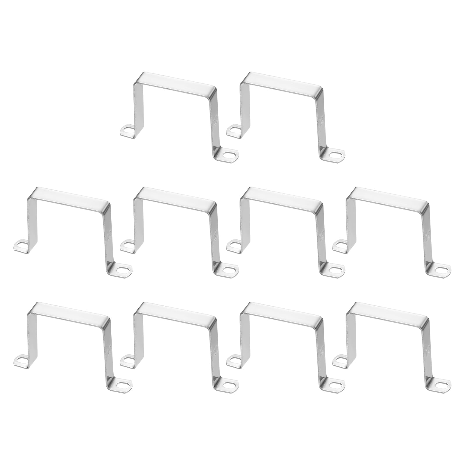 sourcing map Square Pipe Clamp 70x70mm 304 Stainless Steel Silver 10pcs
