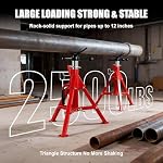 V Head Pipe Stand, 2500LB 20-37" Adjustable Pipe Jack Stands - Image 2
