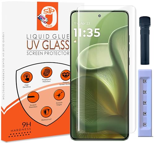 Image of UV Advanced Tempered Glass Screen Protector For Motorola Edge 60 5G / Edge 60 Pro 5G (6.7 Inch, Pack of 1) Full Adhesive UV Curved Case Friendly HD Clarity with easy installation kit