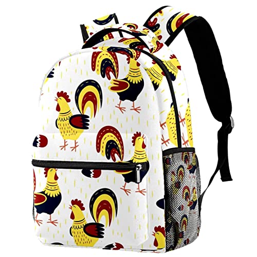 Sac à dos voyage avec porte-bouteille motif coq protège les affaires enfants