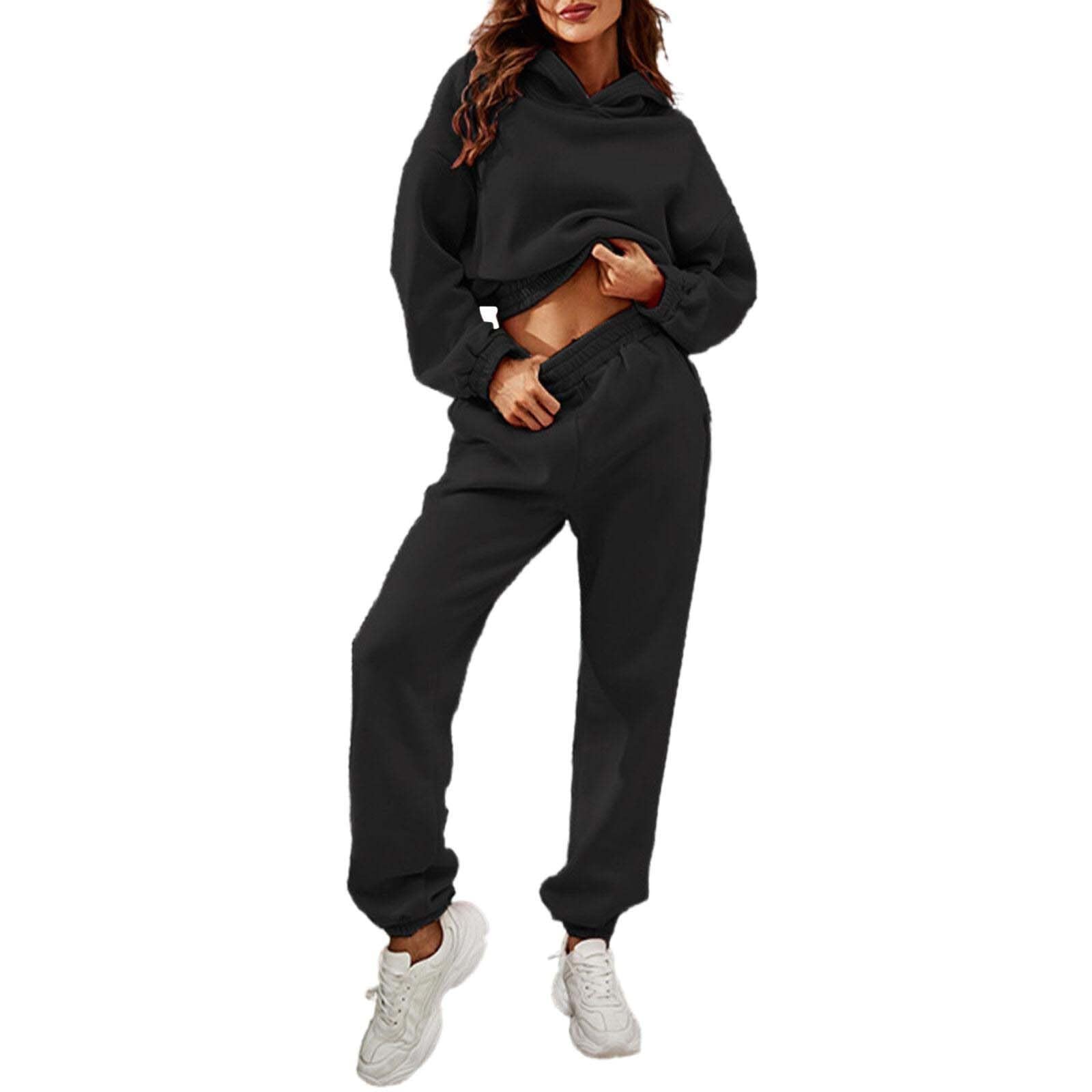 Generico Tuta Donna Completa Taglie Forti Set Due Pezzi elegante Pullover Felpa Pantaloni a Gamba Larga Tuta Da Donna Per Viaggio