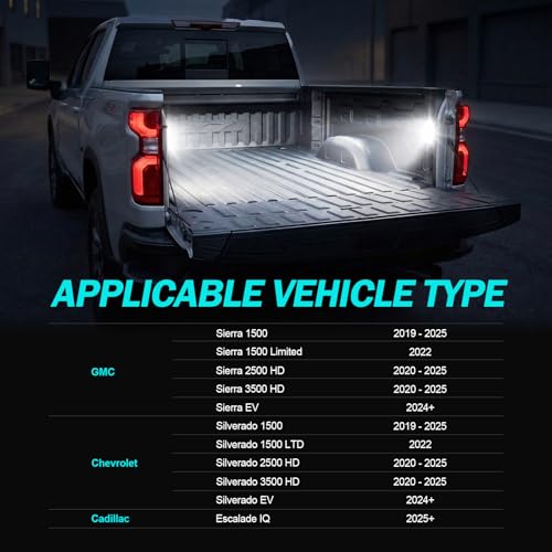 Lámparas LED para caja con 2 unidades, blanca, compatible Silverado 2019-2026 miniatura 4