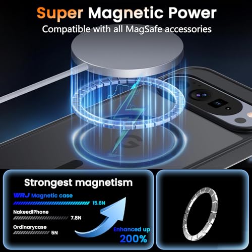 Image of WRJ Magnetic for Google Pixel 11 /11 Pro Case+Screen Protector, Black