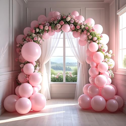 Image of Pastel Pink Balloons 12 inch,70pcs Light Pink Latex Party Balloons for Boys Girls Birthday Party Bridal Baby Shower Gender Reveal Birthday Party Decorations