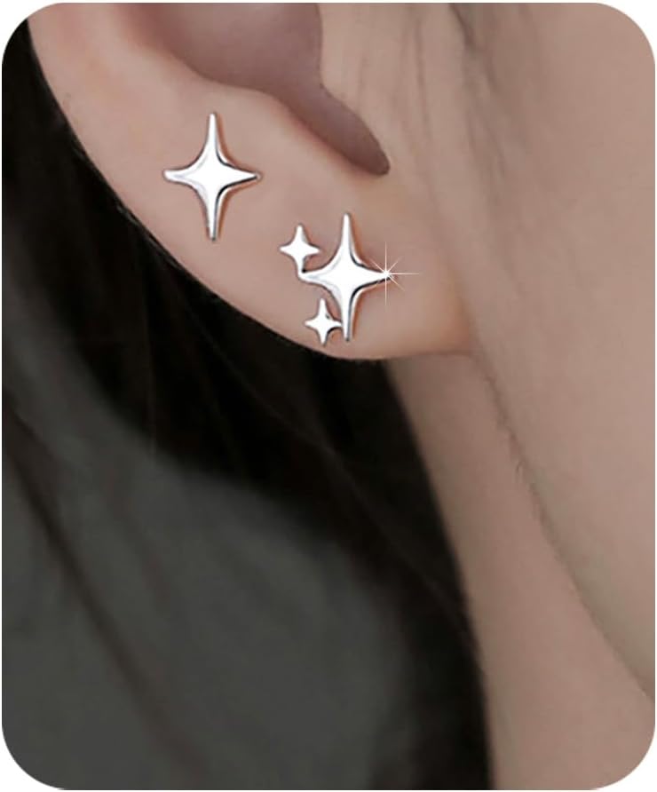 ピアス Plain Star Earrings #5111 Amazon.com: Sterling Silver Post Earrings Star Stud Earrings