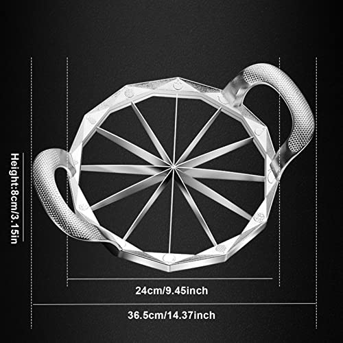 Limily Watermeloensnijder van roestvrij staal, fruitsnijder van roestvrij staal met antislip handvat, klein keukengereedschap voor watermeloen, cantaloupe, geurlamp - Image 5