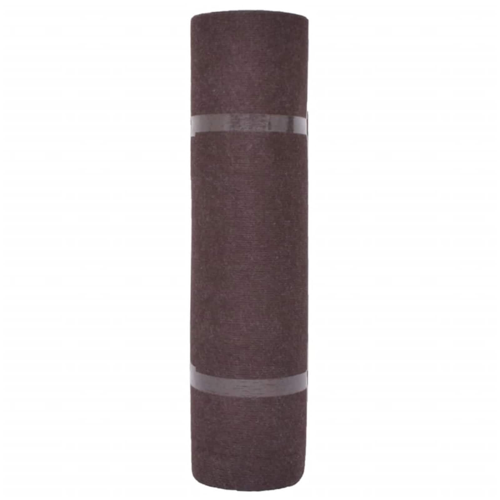 Alfombra marrón de 1,2 x 10 m, de poliéster con textura acanalada, para pasillo, entrada y pasillo, antideslizante, resistente, enrollable, versátil para interiores y exteriores