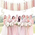Champagne-Gold Beige Boho Party-Decorations Tassel-Garland - 20pc Fall Baby Shower Birthday Wedding Bridal Tassel,Autumn Engagement Bachelorette Banner Streamers,Neutral Rustic Backdrop Decor Panduola - Image 5