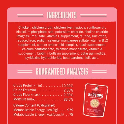 Proposed Value: Stella & Chewy's Cage Free Chicken & Chicken Liver Shredrs - Premium Dog Food Pouches - Perfect For Picky Eaters - 24 Pack, 2.8oz Each - image 5