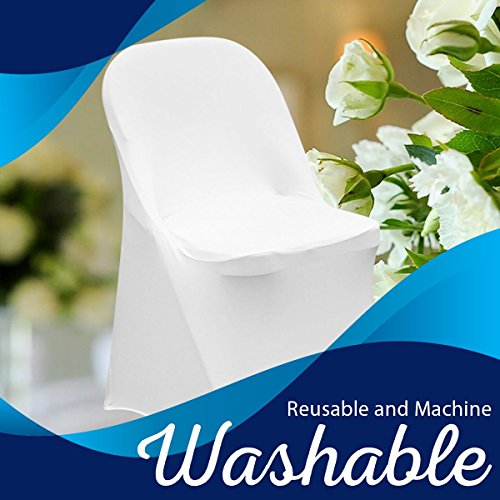 Springrose 50 Ecoluxe White Scuba Spandex Stretch Folding Wedding Chair Covers. These Are Made For Standard Metal And Plastic Folding Chairs. #TOP3