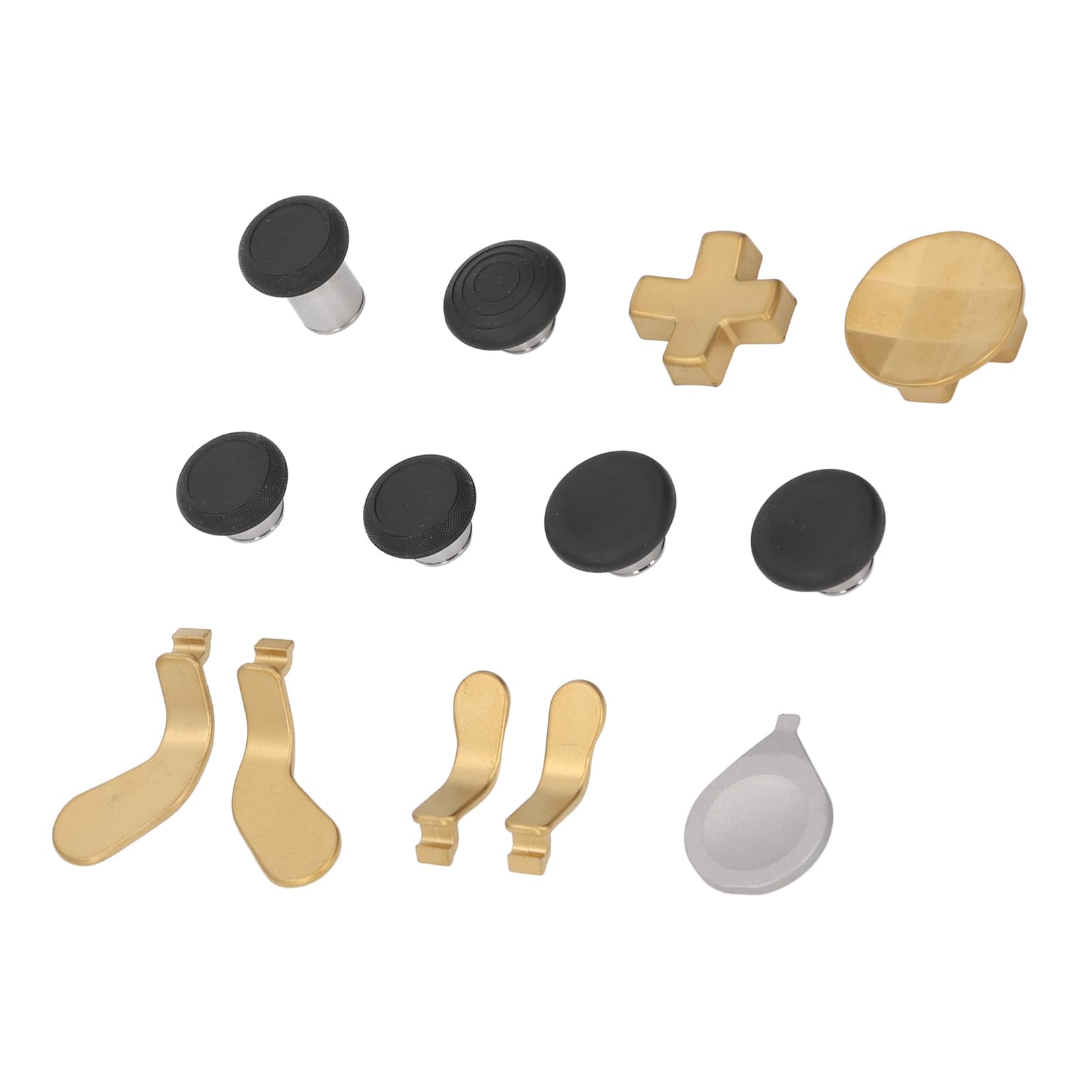 Thumbsticks für Series 2 und Series 2 Core, Anpassbares Gaming-Zubehör mit Paddles und D-Pads, Perfekt für Gamer, 6 Thumbsticks, Edelstahl, Schwarz