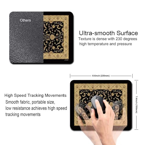 Image of Carpet Pattern Mousepad - Small Non-Slip Rubber Carpet Design Printed Computer Mouse Pad 19x22cm (FMP0229)